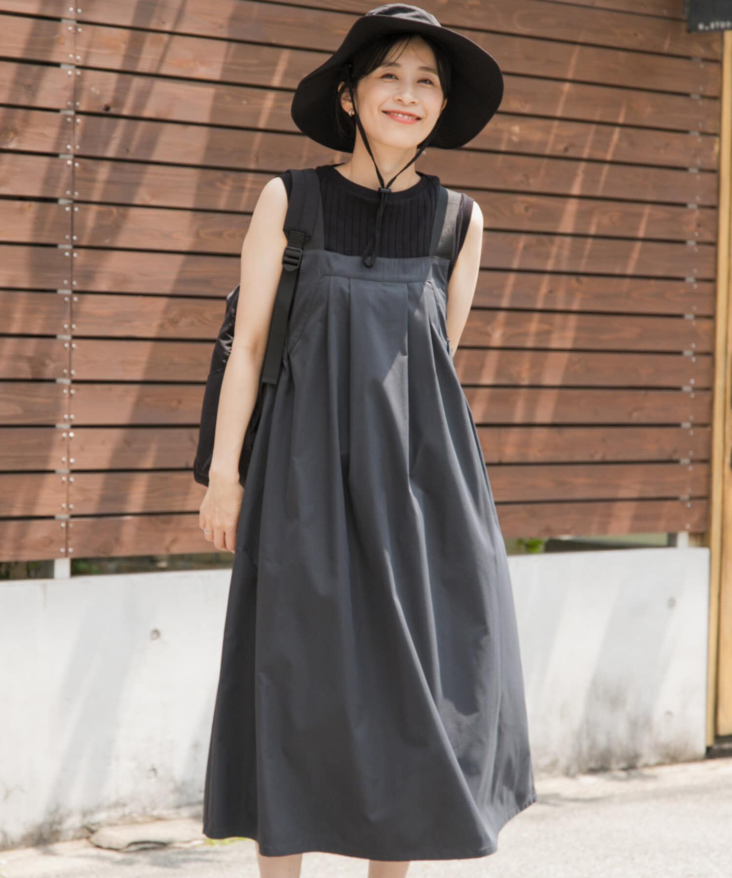 URBAN RESEARCH DOORS「『WEB/一部店舗限定カラー』『UR TECH POLIsh POLI』ワークジャンスカ」|ワンピース|