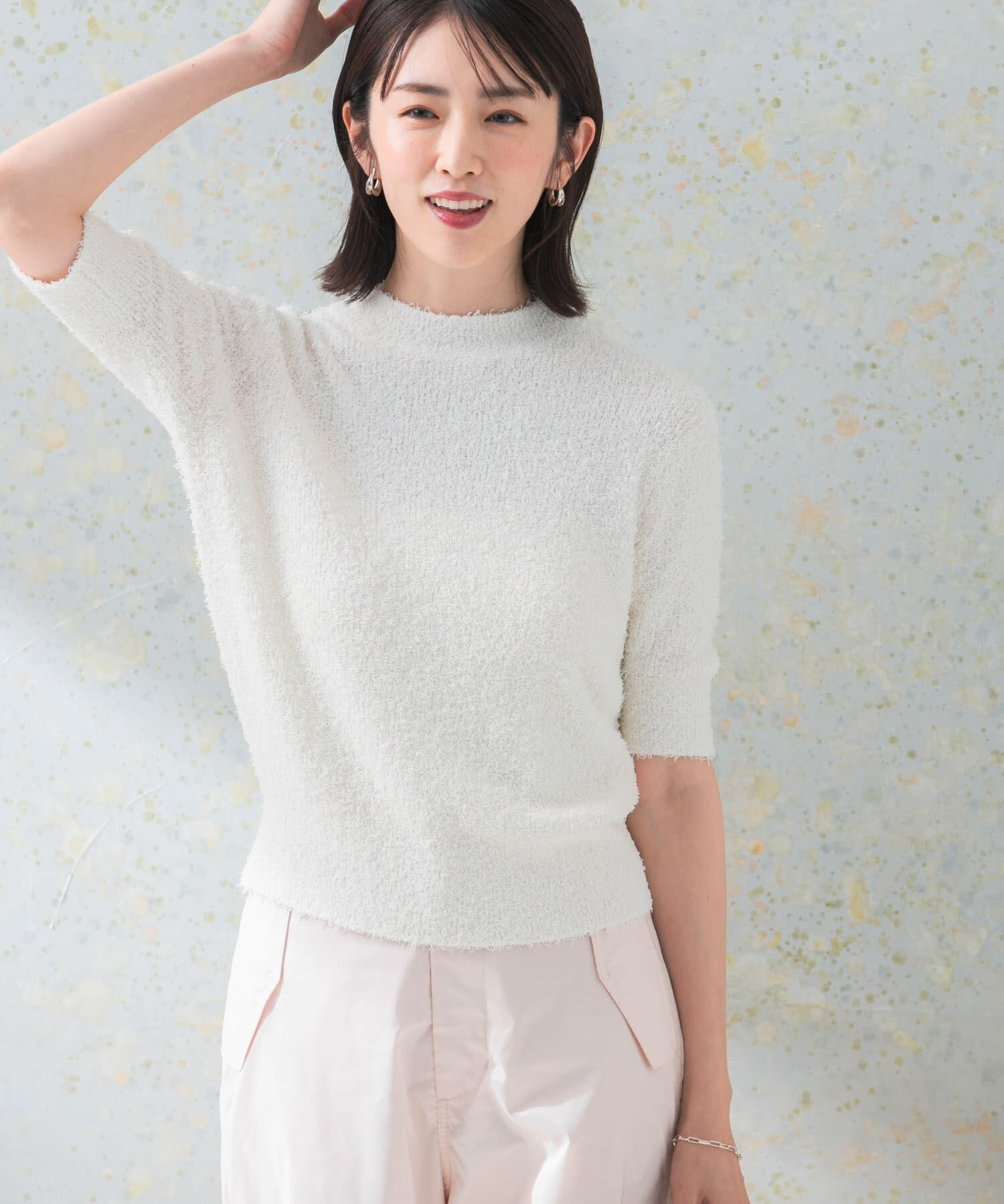 URBAN RESEARCH ROSSO「コットンシャギーハイネックプルオーバー」|ニット・セーター|