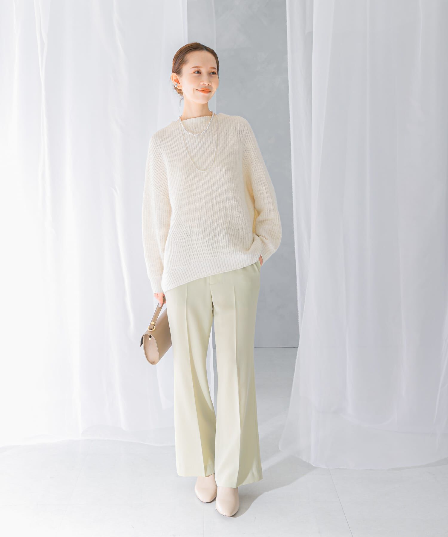 URBAN RESEARCH ROSSO「ボートネックバックスリット畦ニット」|ニット・セーター|