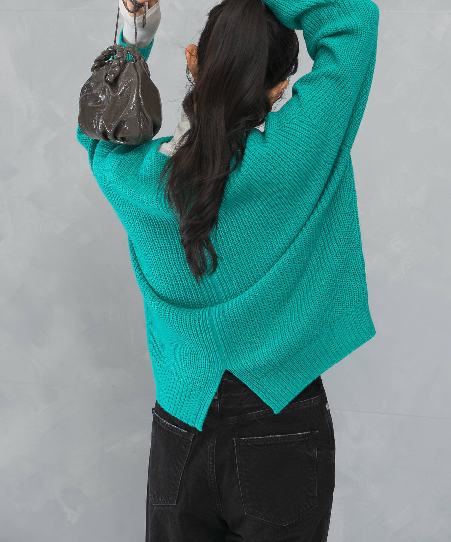 URBAN RESEARCH ROSSO「ボートネックバックスリット畦ニット」|ニット・セーター|