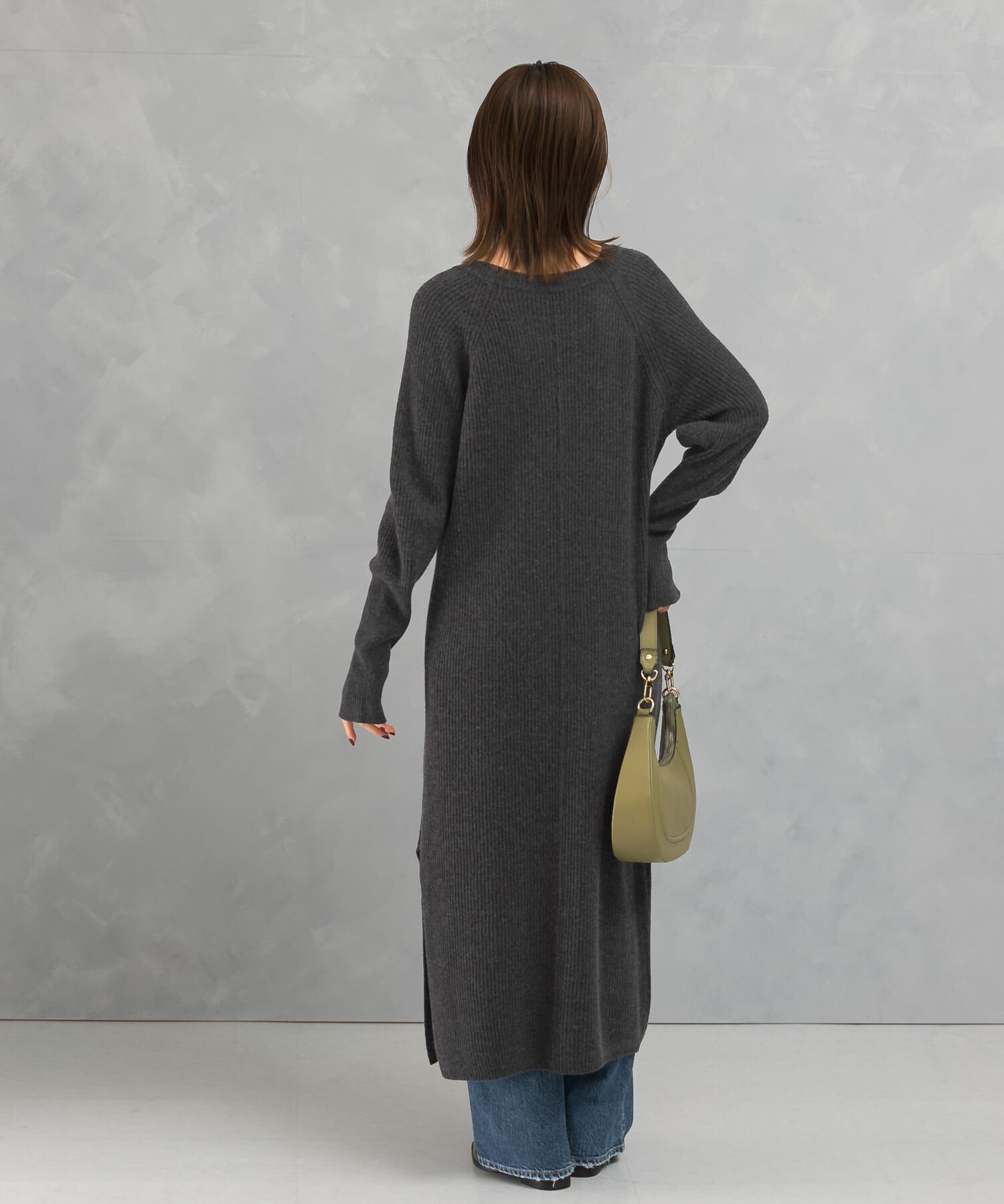 URBAN RESEARCH ROSSO「ヤク混サイドスリット畦ニットワンピース」|ワンピース|