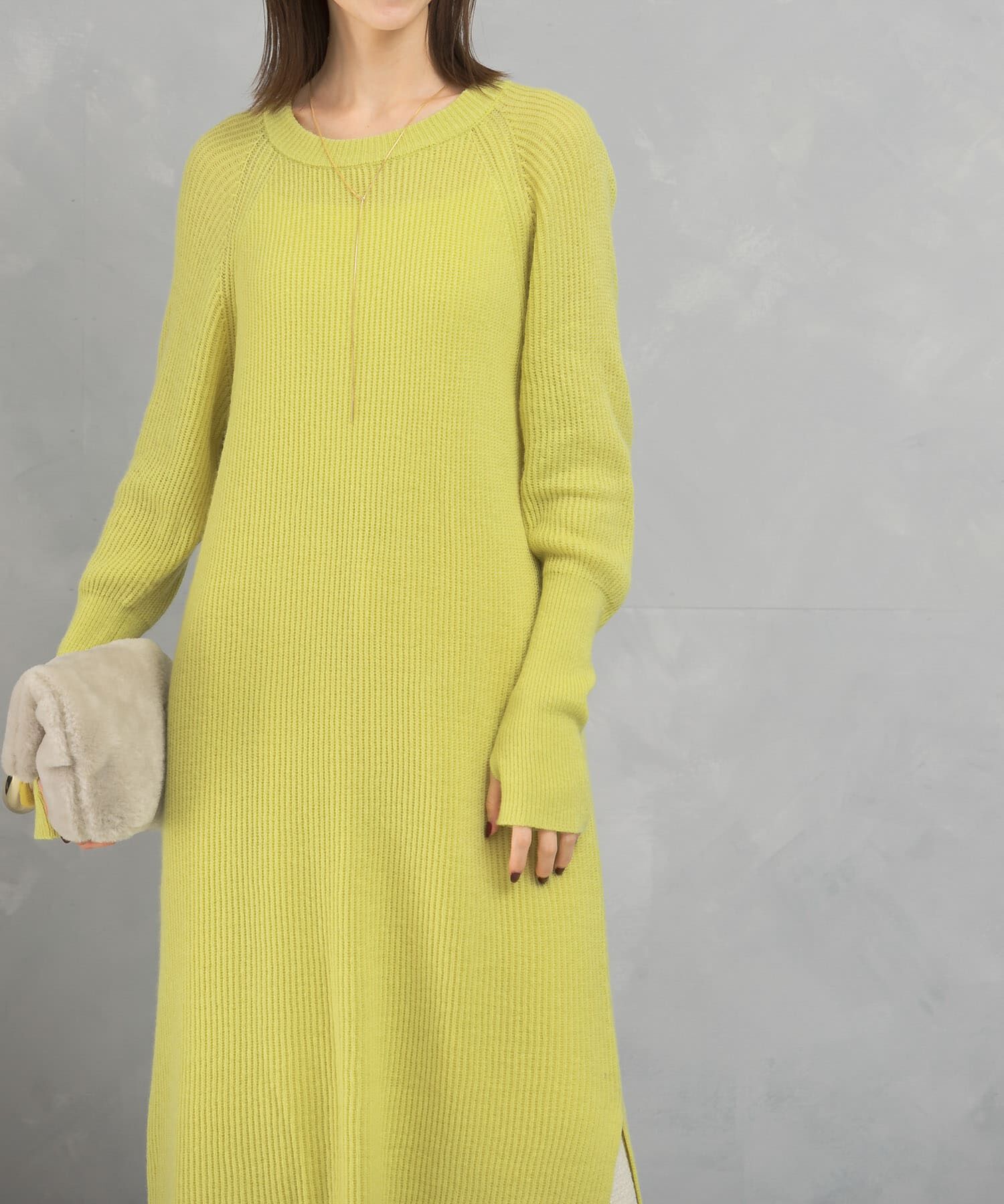 URBAN RESEARCH ROSSO「ヤク混サイドスリット畦ニットワンピース」|ワンピース|