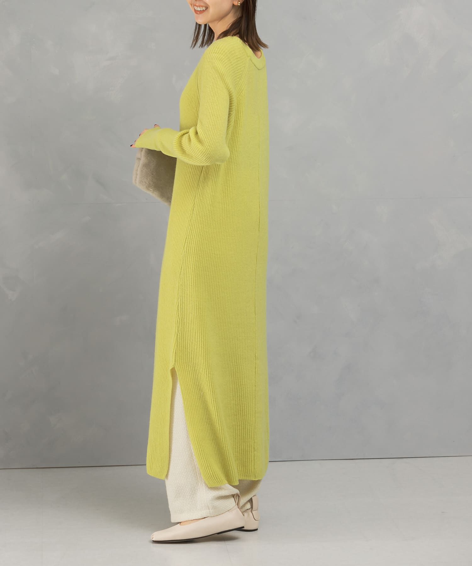 URBAN RESEARCH ROSSO「ヤク混サイドスリット畦ニットワンピース」|ワンピース|