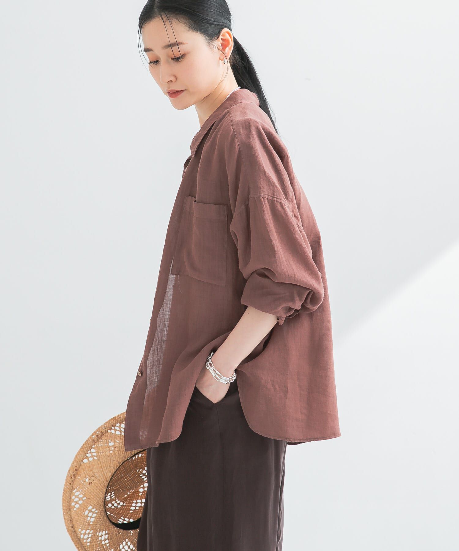 URBAN RESEARCH「ガーメントダイラミーオーバーシャツ」|シャツ・ブラウス|