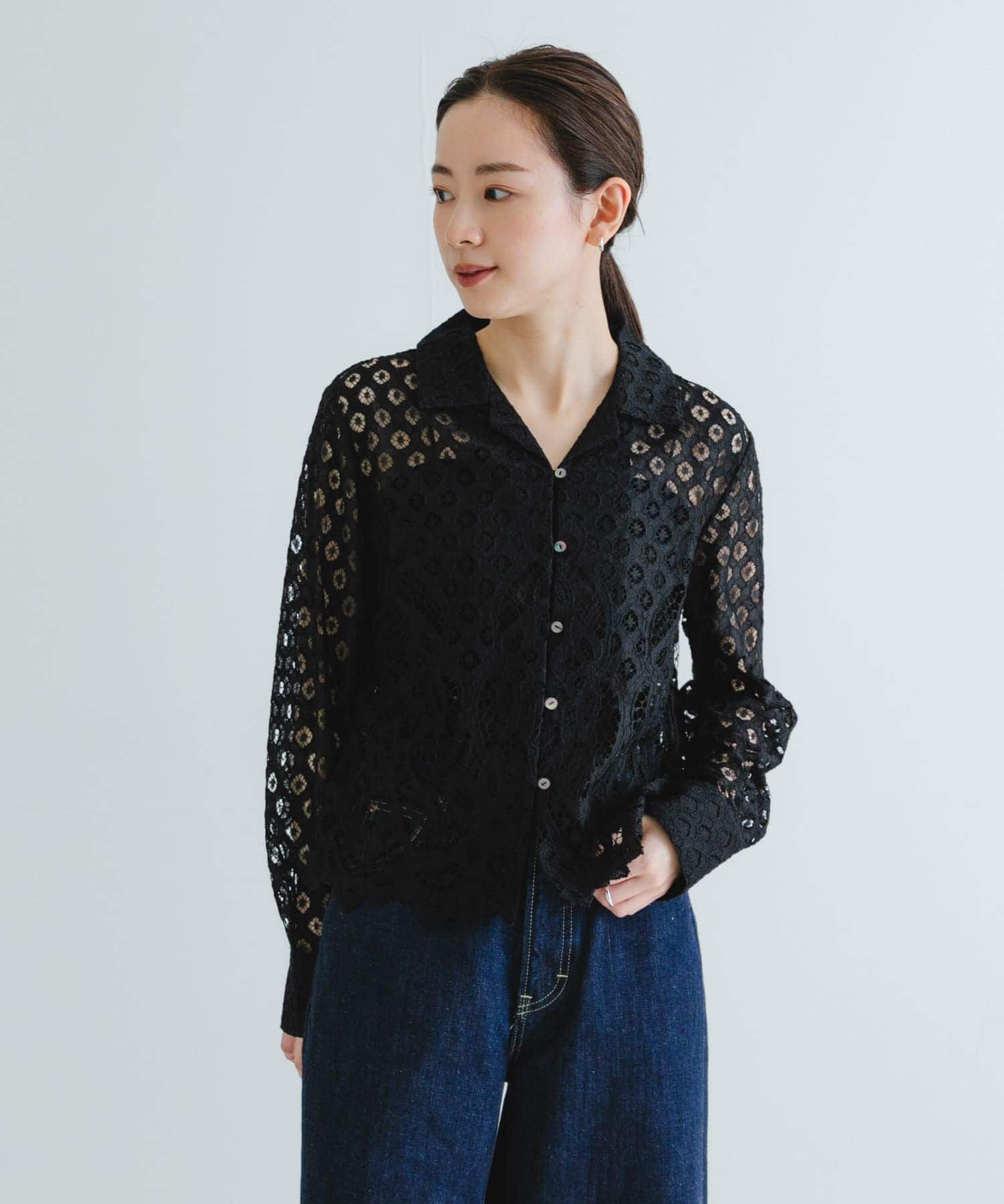 URBAN RESEARCH「インドレースオープンカラーシャツ」|シャツ・ブラウス|