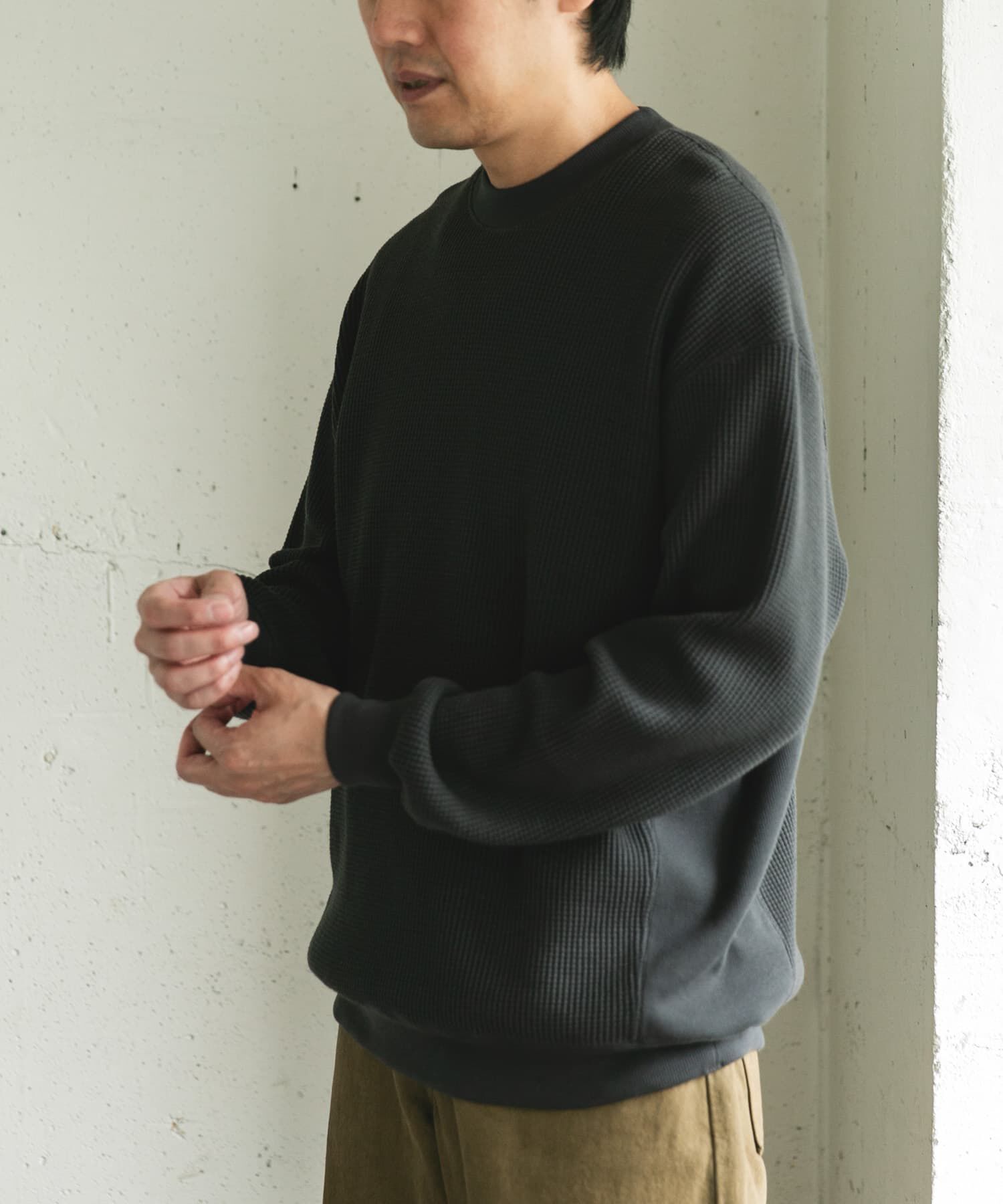 URBAN RESEARCH DOORS「『UR TECH』ワッフルロングスリーブTシャツ」|Tシャツ・カットソー|