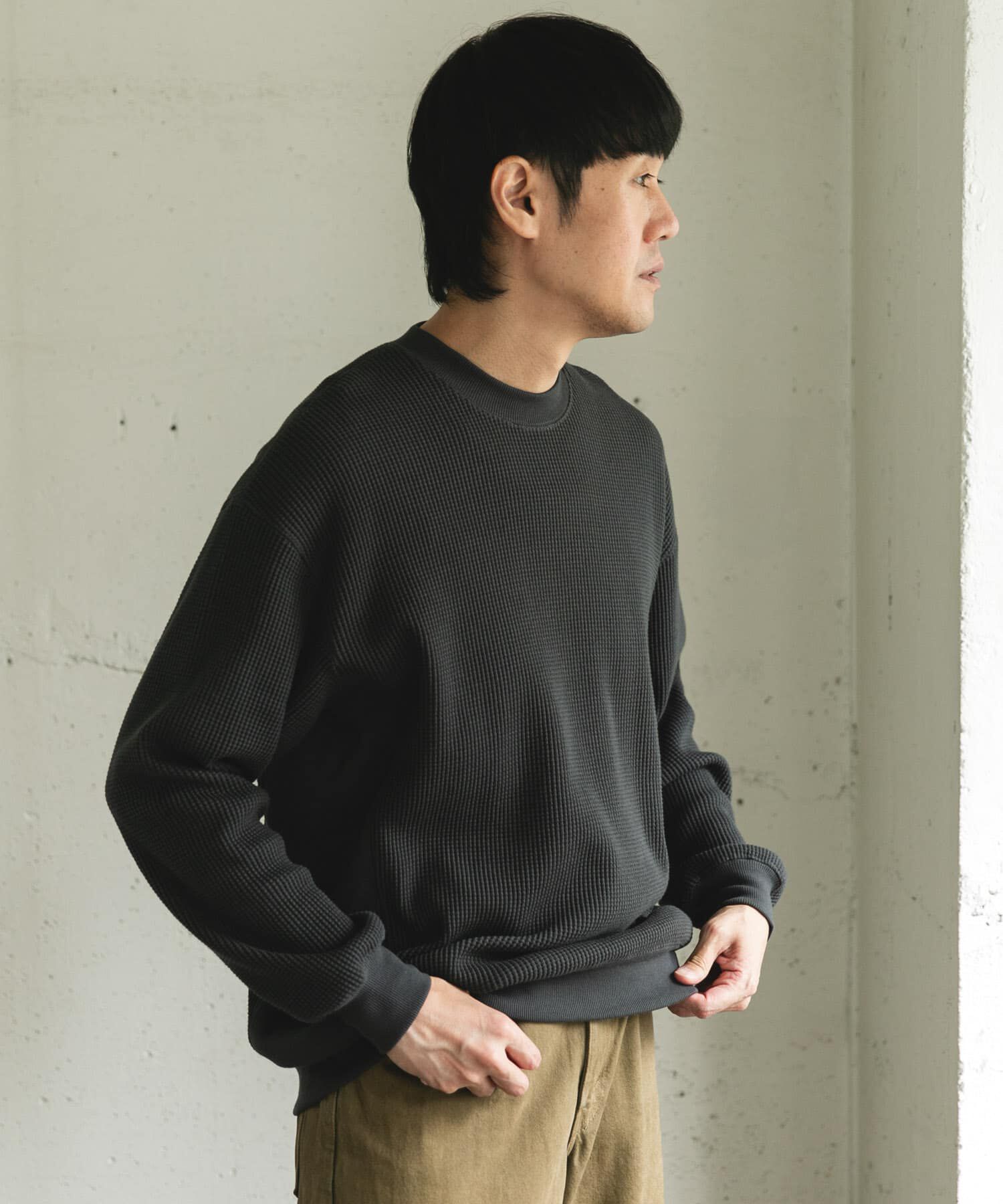 URBAN RESEARCH DOORS「『UR TECH』ワッフルロングスリーブTシャツ」|Tシャツ・カットソー|