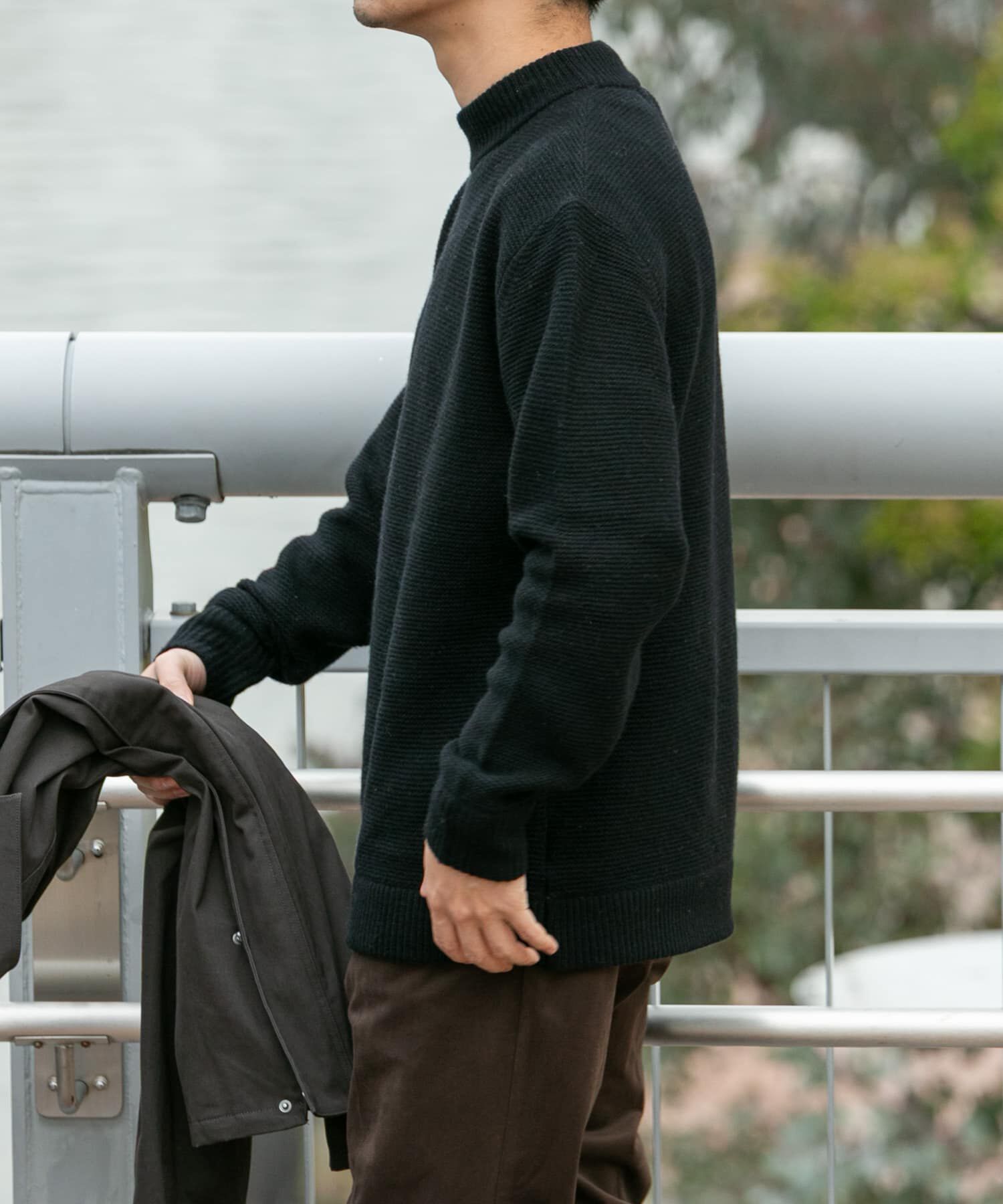 URBAN RESEARCH ROSSO「『XLｻｲｽﾞあり』ﾊﾐﾙﾄﾝｳｰﾙｶﾞｰﾀｰ編みﾓｯｸﾈｯｸﾌﾟﾙ  」|ニット・セーター|