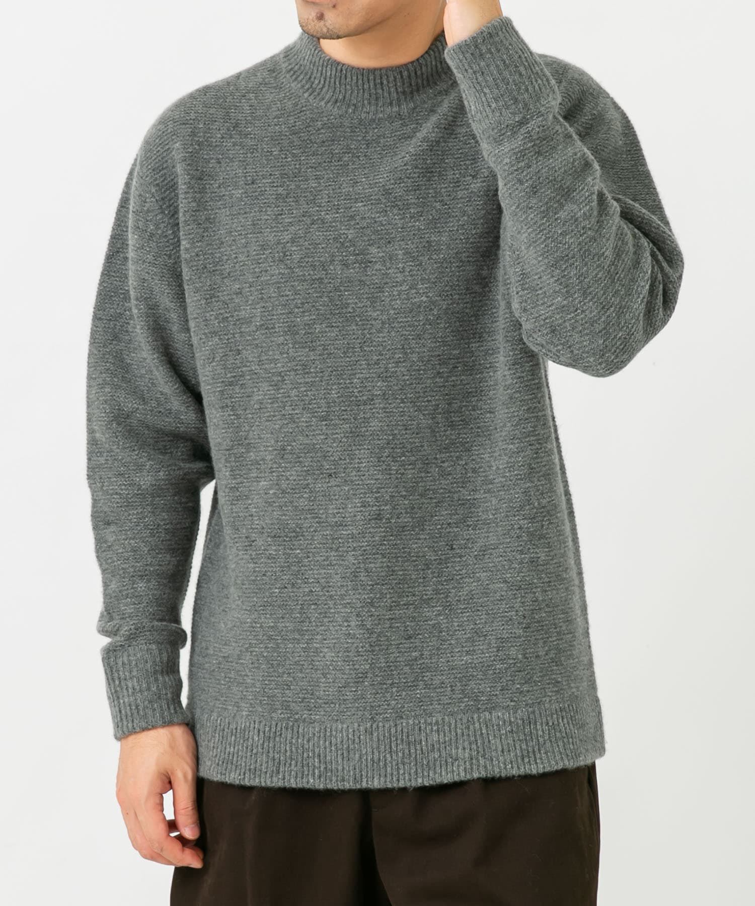 URBAN RESEARCH ROSSO「『XLｻｲｽﾞあり』ﾊﾐﾙﾄﾝｳｰﾙｶﾞｰﾀｰ編みﾓｯｸﾈｯｸﾌﾟﾙ  」|ニット・セーター|