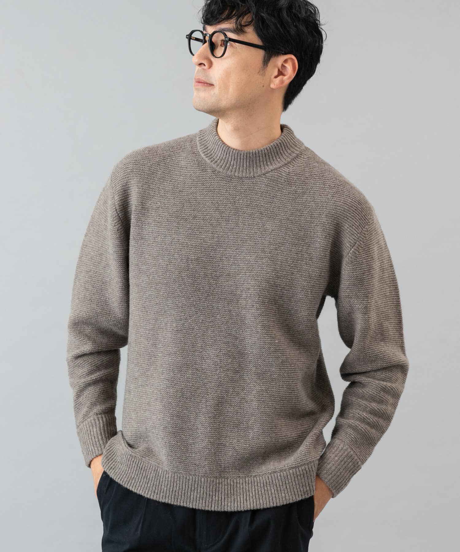 URBAN RESEARCH ROSSO「『XLｻｲｽﾞあり』ﾊﾐﾙﾄﾝｳｰﾙｶﾞｰﾀｰ編みﾓｯｸﾈｯｸﾌﾟﾙ  」|ニット・セーター|