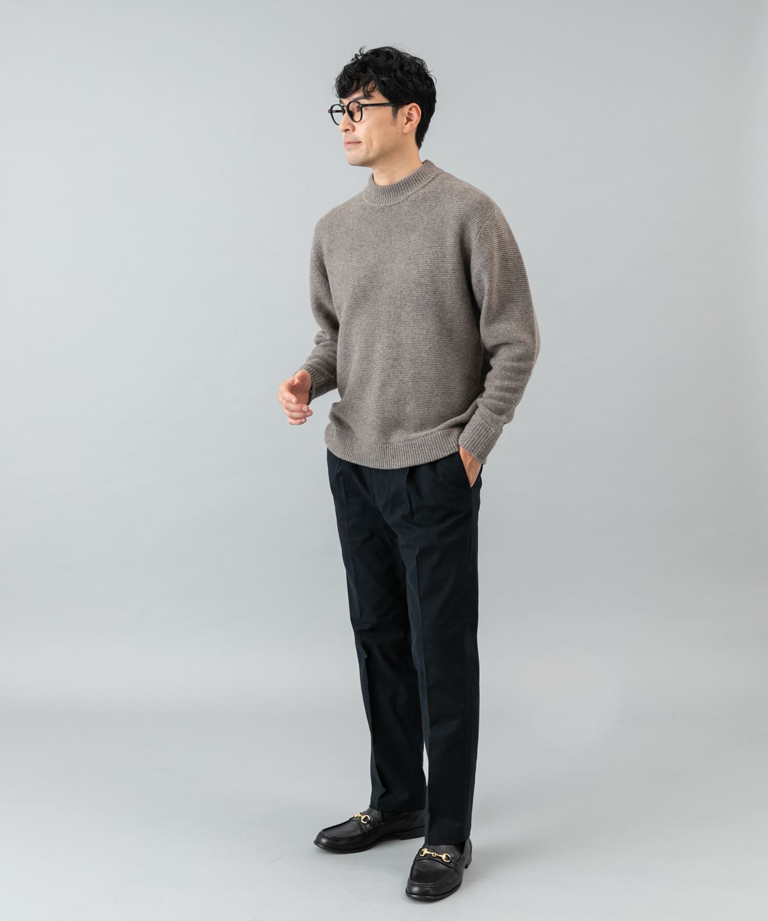 URBAN RESEARCH ROSSO「『XLｻｲｽﾞあり』ﾊﾐﾙﾄﾝｳｰﾙｶﾞｰﾀｰ編みﾓｯｸﾈｯｸﾌﾟﾙ  」|ニット・セーター|