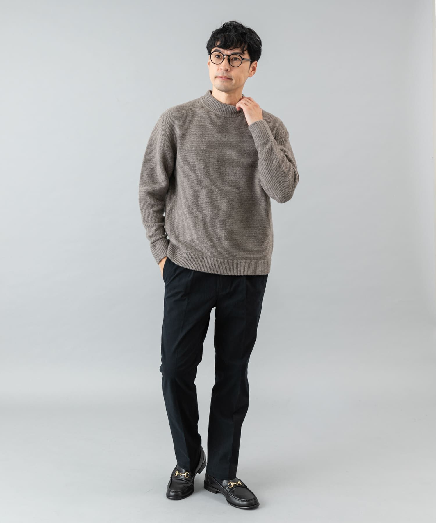 URBAN RESEARCH ROSSO「『XLｻｲｽﾞあり』ﾊﾐﾙﾄﾝｳｰﾙｶﾞｰﾀｰ編みﾓｯｸﾈｯｸﾌﾟﾙ  」|ニット・セーター|