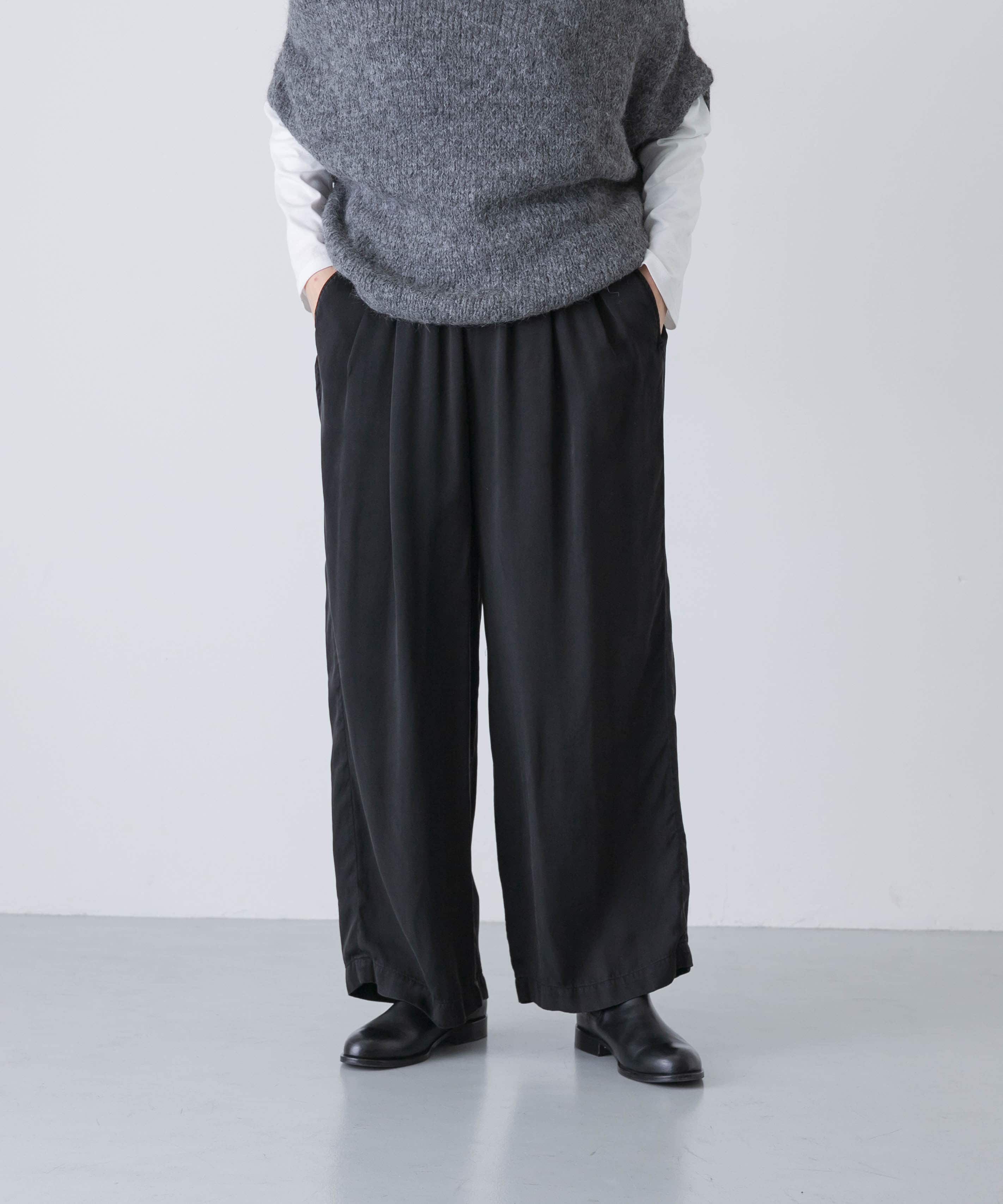 かぐれ「キュプラウォッシュドパンツ」|その他|ブラック