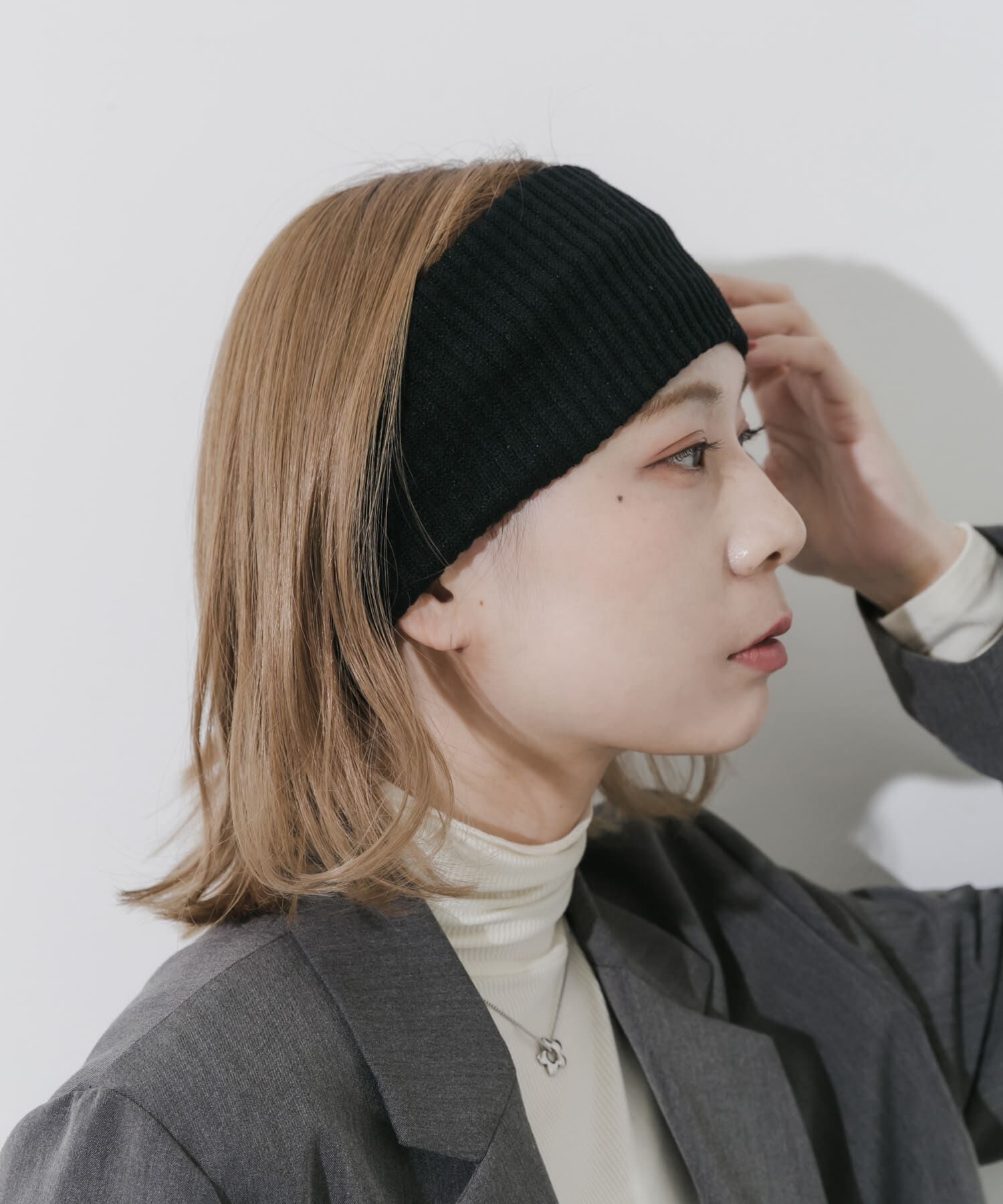 SMELLY「リブニットワイドヘアバンド」|ヘアバンド|