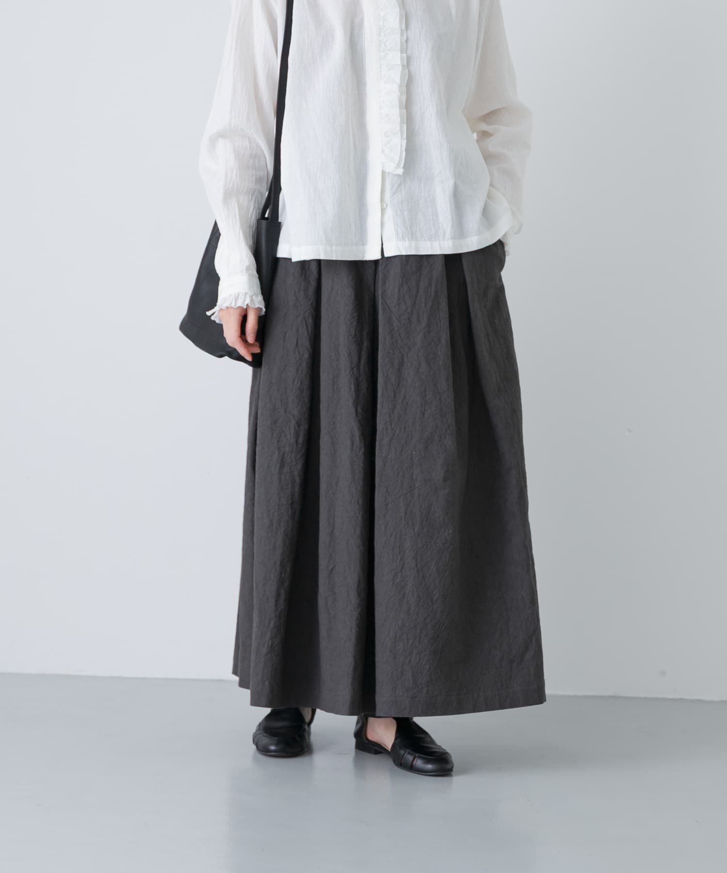 かぐれ「リネンコットンタックスカート」|スカート|