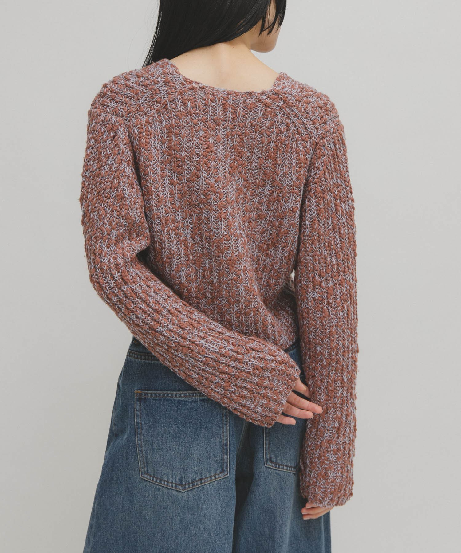  「スラブMIXショートカーディガン」|ニット・セーター|