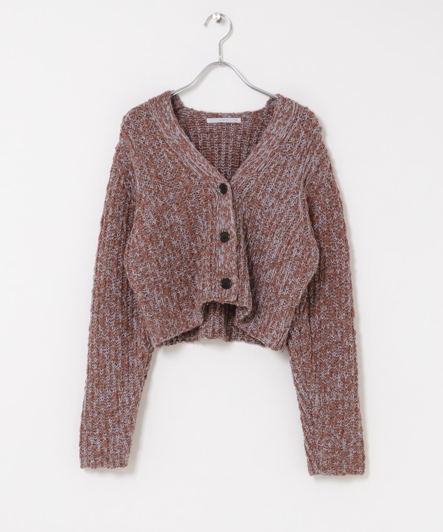  「スラブMIXショートカーディガン」|ニット・セーター|