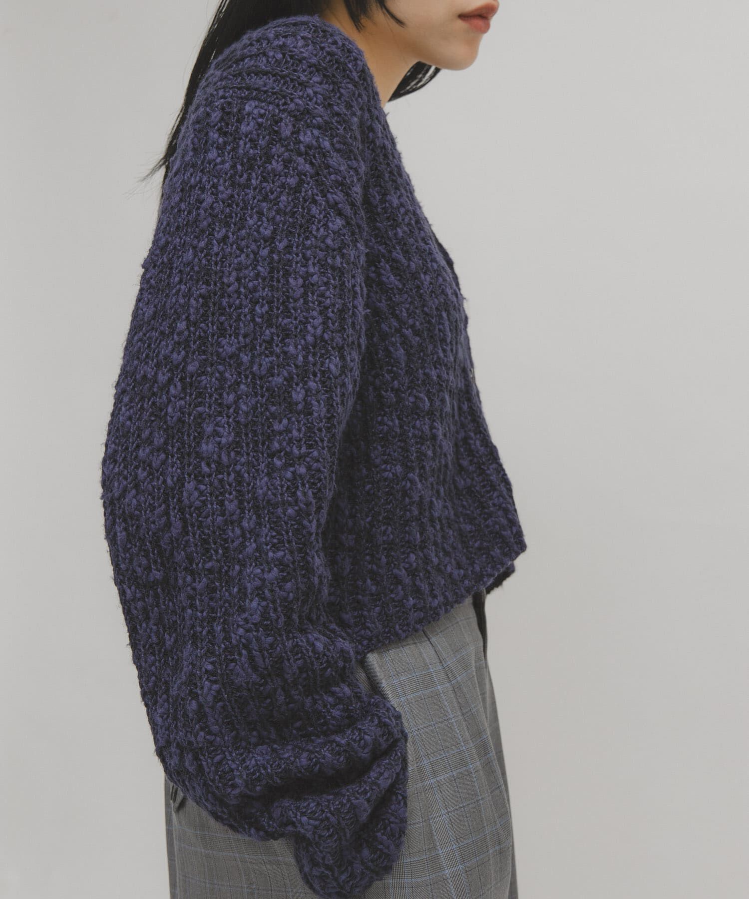  「スラブMIXショートカーディガン」|ニット・セーター|