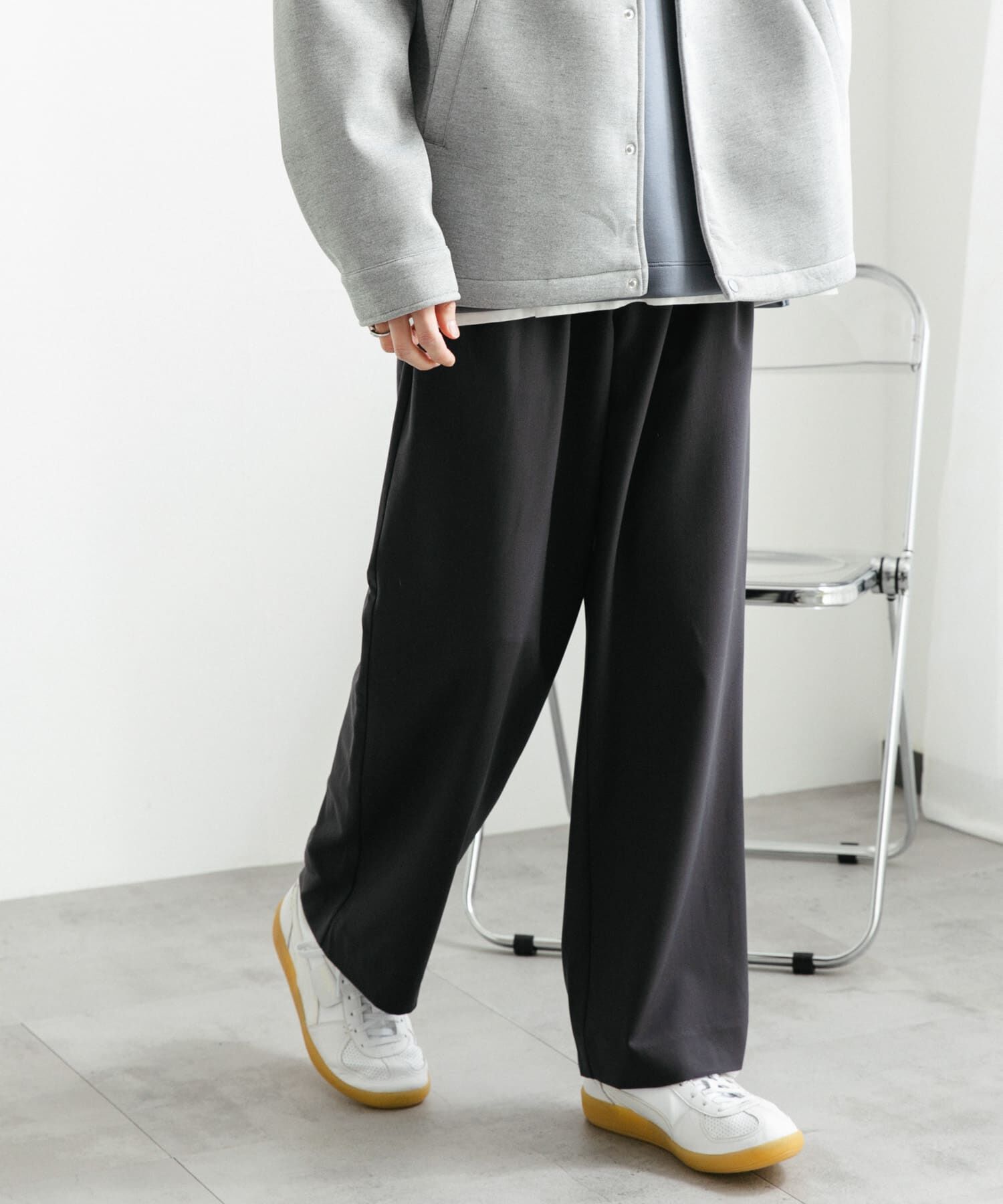 SENSE OF PLACE by URBAN RESEARCH「『イージーケア』ダブルタックワイドパンツ」|その他|チャコールグレー