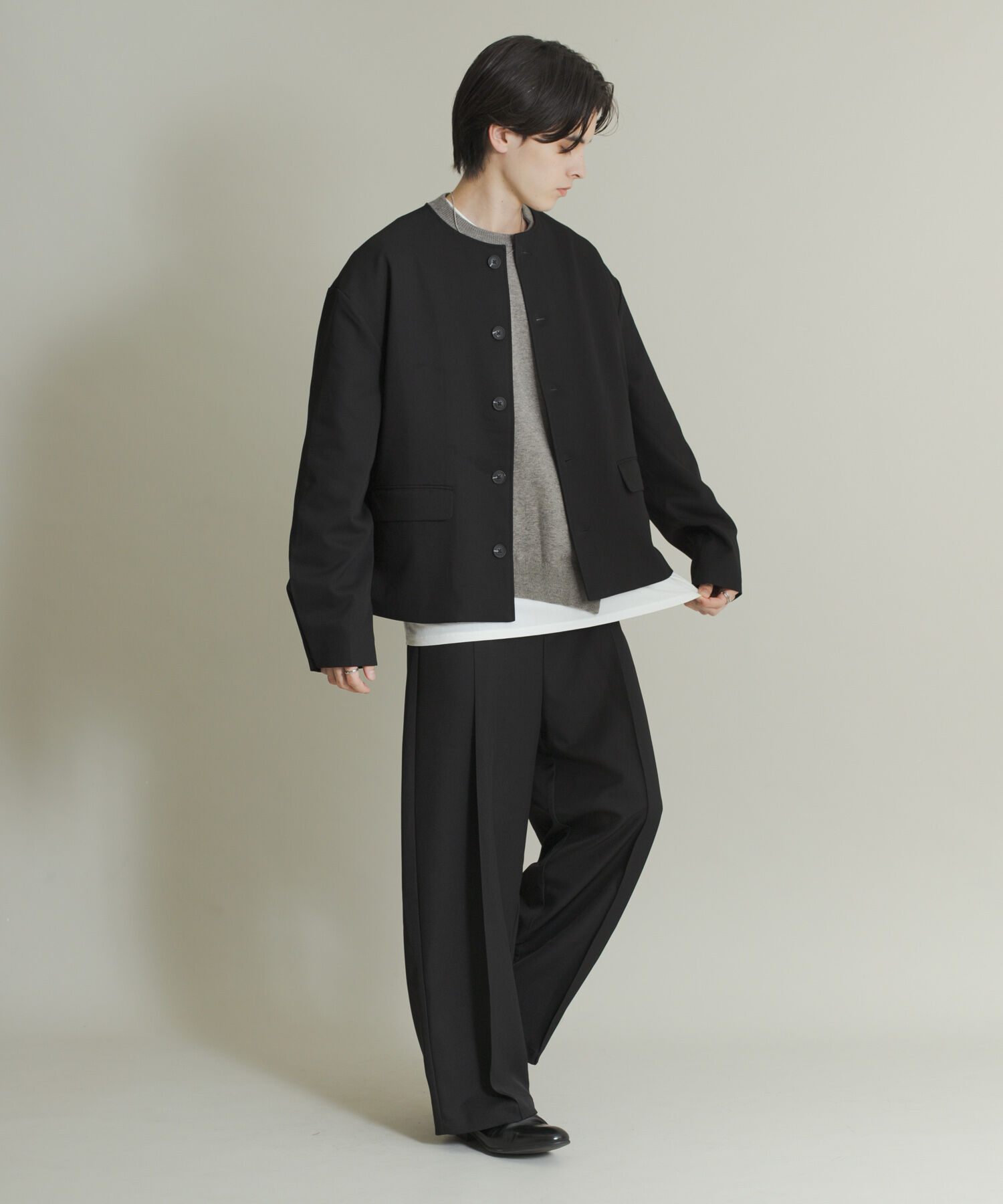 SENSE OF PLACE by URBAN RESEARCH「コンフォートクルーネックジャケット」|ノーカラーコート|