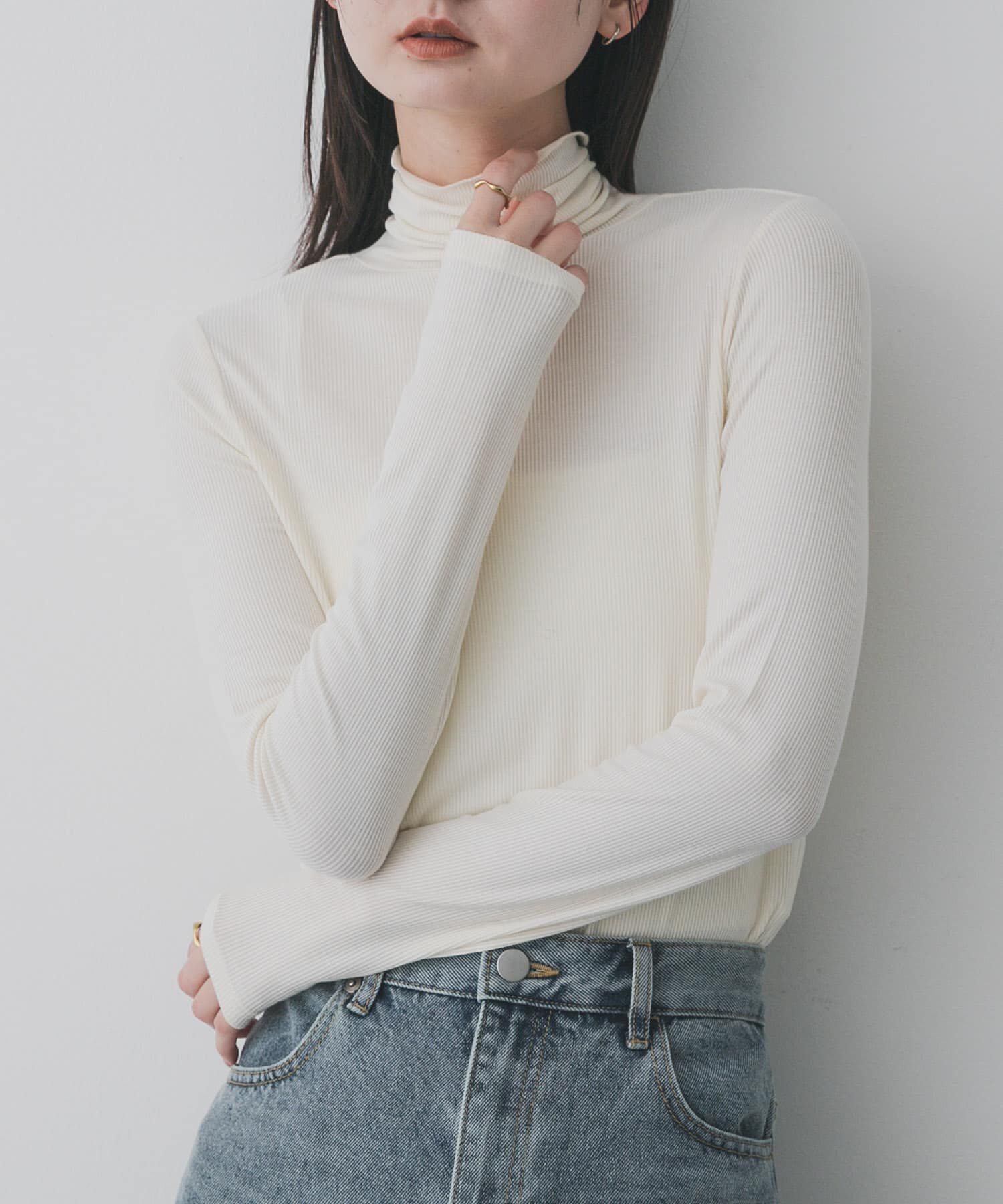 SENSE OF PLACE by URBAN RESEARCH「『毛玉防止』メローハイネックトップ」|Tシャツ・カットソー|アイボリー