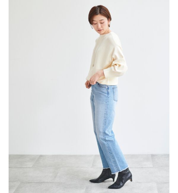 le.coeur blanc「《手洗い可能》横リブボートネックニット」|ニット・セーター|