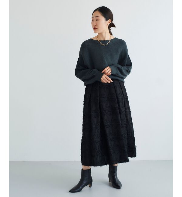 le.coeur blanc「《手洗い可能》横リブボートネックニット」|ニット・セーター|