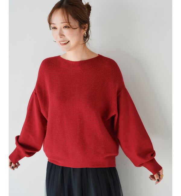 le.coeur blanc「《手洗い可能》横リブボートネックニット」|ニット・セーター|