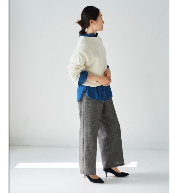 le.coeur blanc「《手洗い可能》横リブボートネックニット」|ニット・セーター|