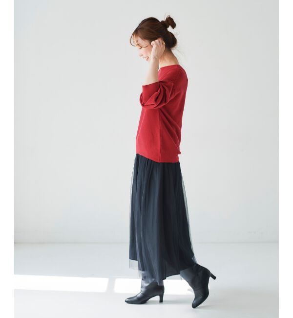 le.coeur blanc「《手洗い可能》横リブボートネックニット」|ニット・セーター|