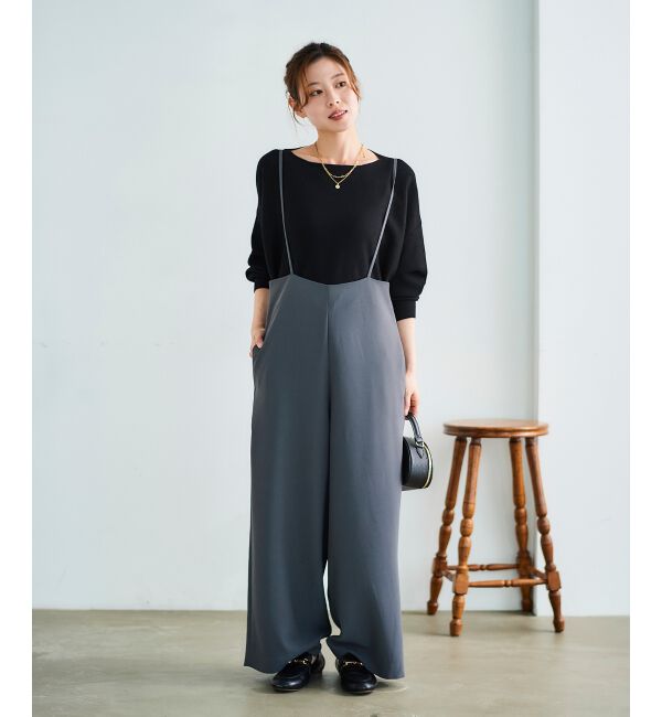 le.coeur blanc「《WEB限定アイテム》ハイウエストワイドキャミサロペット」|その他|