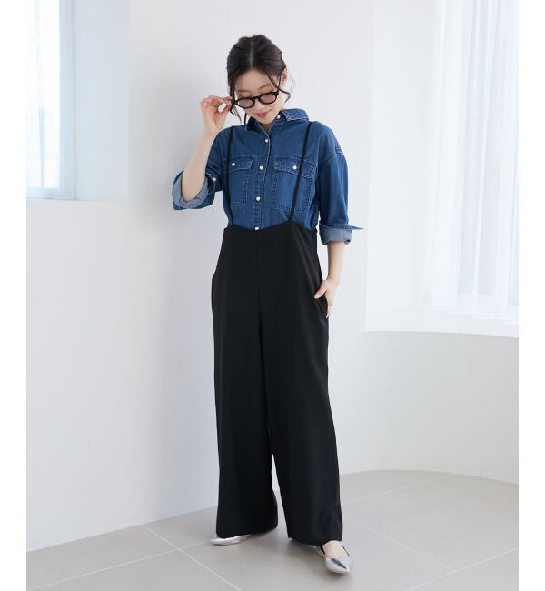 le.coeur blanc「《WEB限定アイテム》ハイウエストワイドキャミサロペット」|その他|