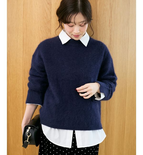  「モックネックチャイニーズラクーンプルオーバー」|ニット・セーター|