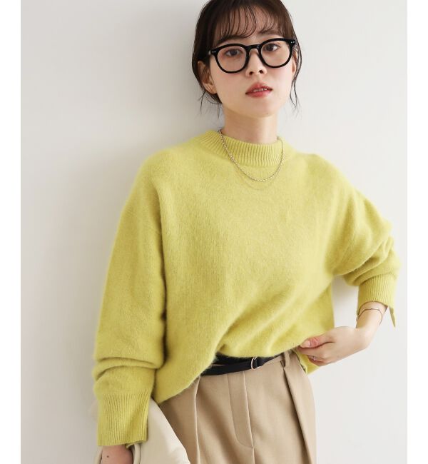  「モックネックチャイニーズラクーンプルオーバー」|ニット・セーター|イエロー