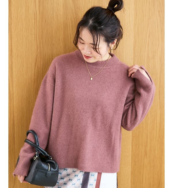  「モックネックチャイニーズラクーンプルオーバー」|ニット・セーター|ピンク