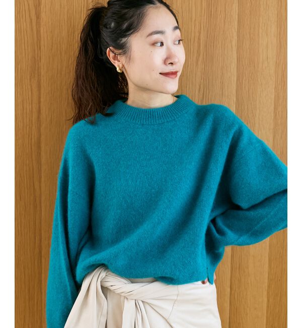  「モックネックチャイニーズラクーンプルオーバー」|ニット・セーター|グリーン