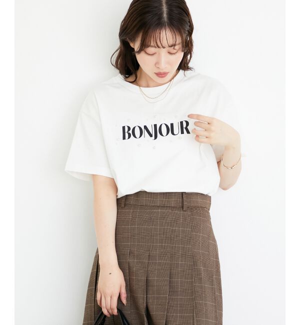  「《手洗い可能》パールロゴTシャツ」|Tシャツ・カットソー|
