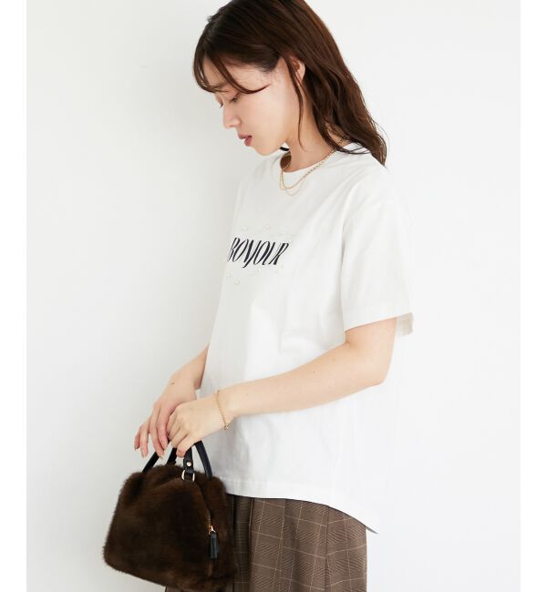  「《手洗い可能》パールロゴTシャツ」|Tシャツ・カットソー|