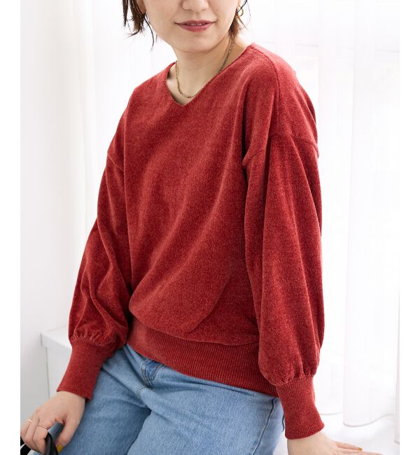  「モールヤーンVネックプルオーバー」|ニット・セーター|