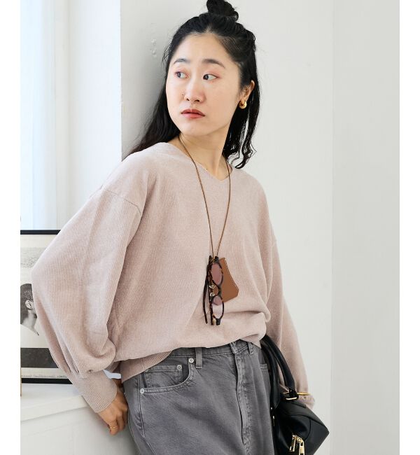  「モールヤーンVネックプルオーバー」|ニット・セーター|