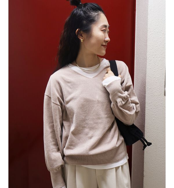  「モールヤーンVネックプルオーバー」|ニット・セーター|