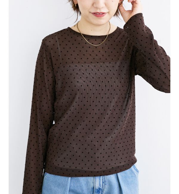  「シアーラメフロッキードットプルオーバー」|Tシャツ・カットソー|