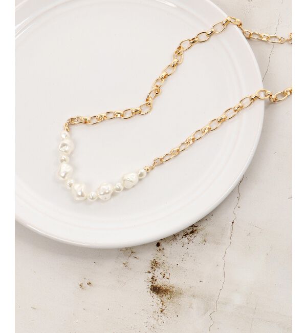  「パール&times;チェーンネックレス」|ネックレス|