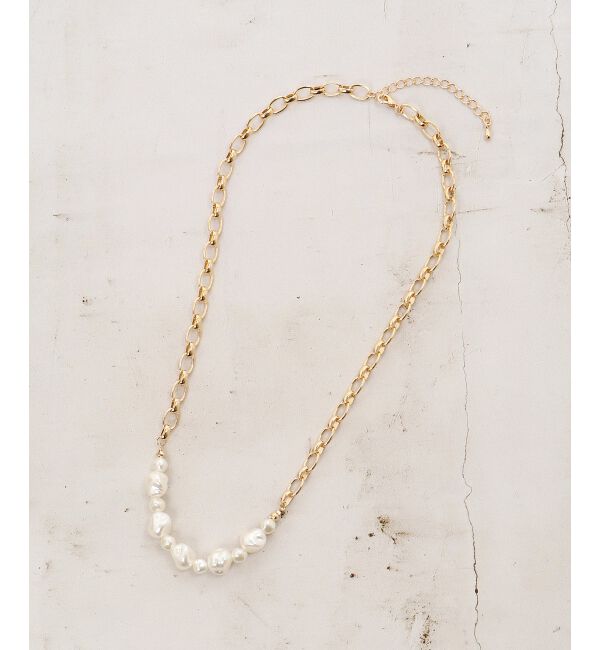  「パール&times;チェーンネックレス」|ネックレス|