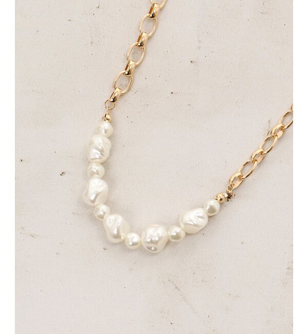  「パール&times;チェーンネックレス」|ネックレス|