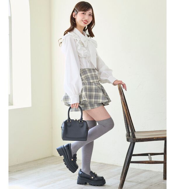  「レイヤードライクフレアショートスカパン」|キュロット|