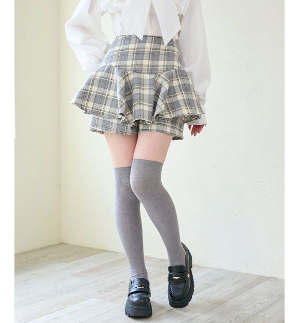  「レイヤードライクフレアショートスカパン」|キュロット|