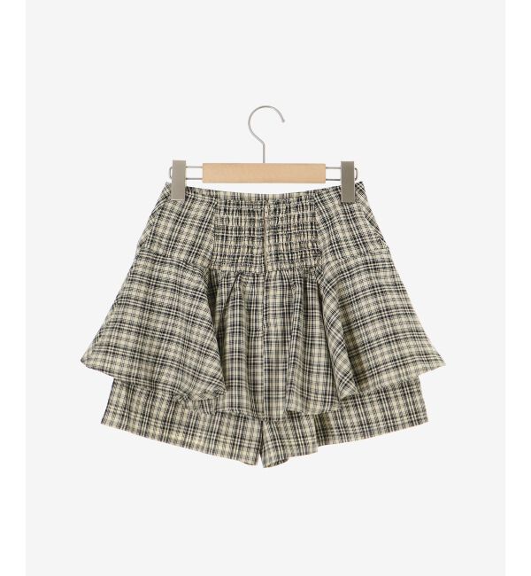  「レイヤードライクフレアショートスカパン」|キュロット|