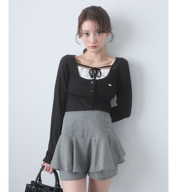  「レイヤードライクフレアショートスカパン」|キュロット|