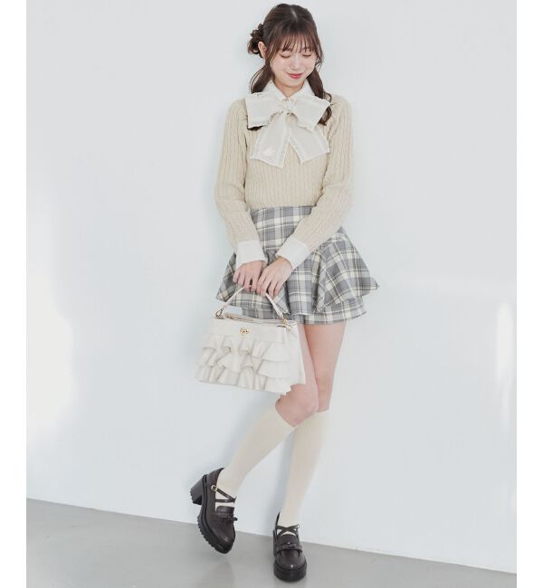  「レイヤードライクフレアショートスカパン」|キュロット|